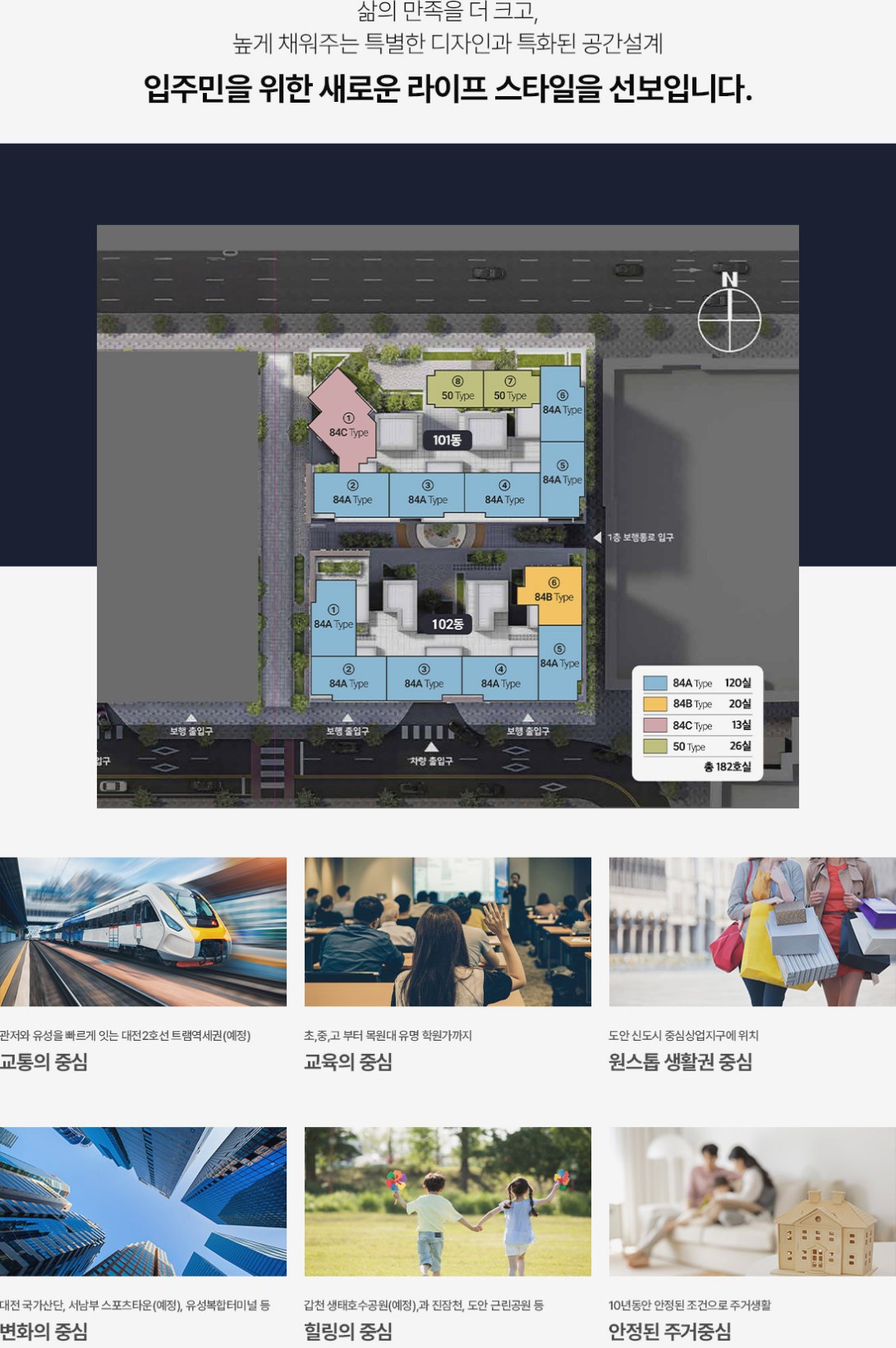 도안상떼빌센트럴시티 사업개요 단지배치도 101동 102동